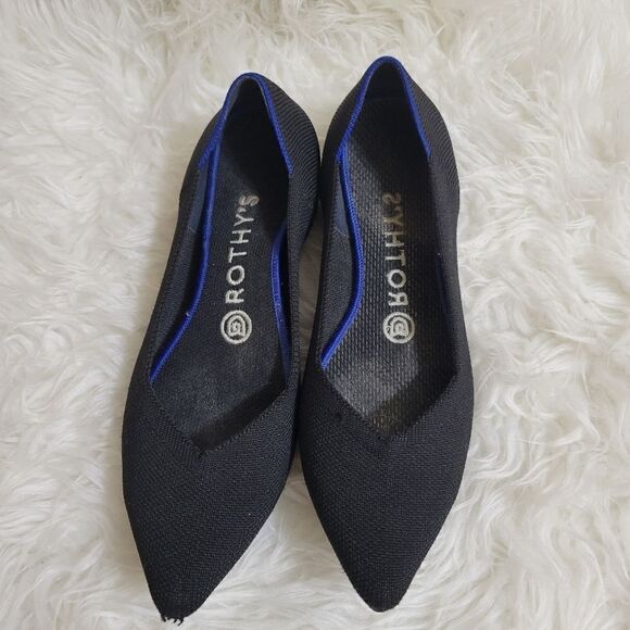 Rothy's The Point Women's Size 7 Black Ballet Flats - Picture 2 of 9